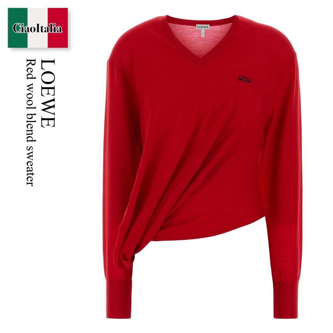 【分量制限事項・店卸し資産区分け・早め者白星！】 ロエベ / Loewe Red Wool Blend Sweater / S540Y14KHD / S540Y14KHD RED / S540Y14KHDRED / 編み物・スウェーター