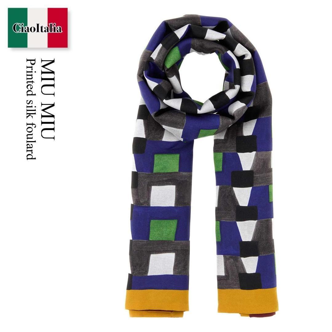 【物量制限事項・店卸し資産極限点・早め者制覇！】 ミュウミュウ / Miu Miu Printed Silk Foulard / 5FF065 F0A4E / 5FF065 2IG3 F0A4E / 5FF0652IG3 / 5FF0652IG3 F0A4E / 5FF0652IG3F0A4E / えり巻き