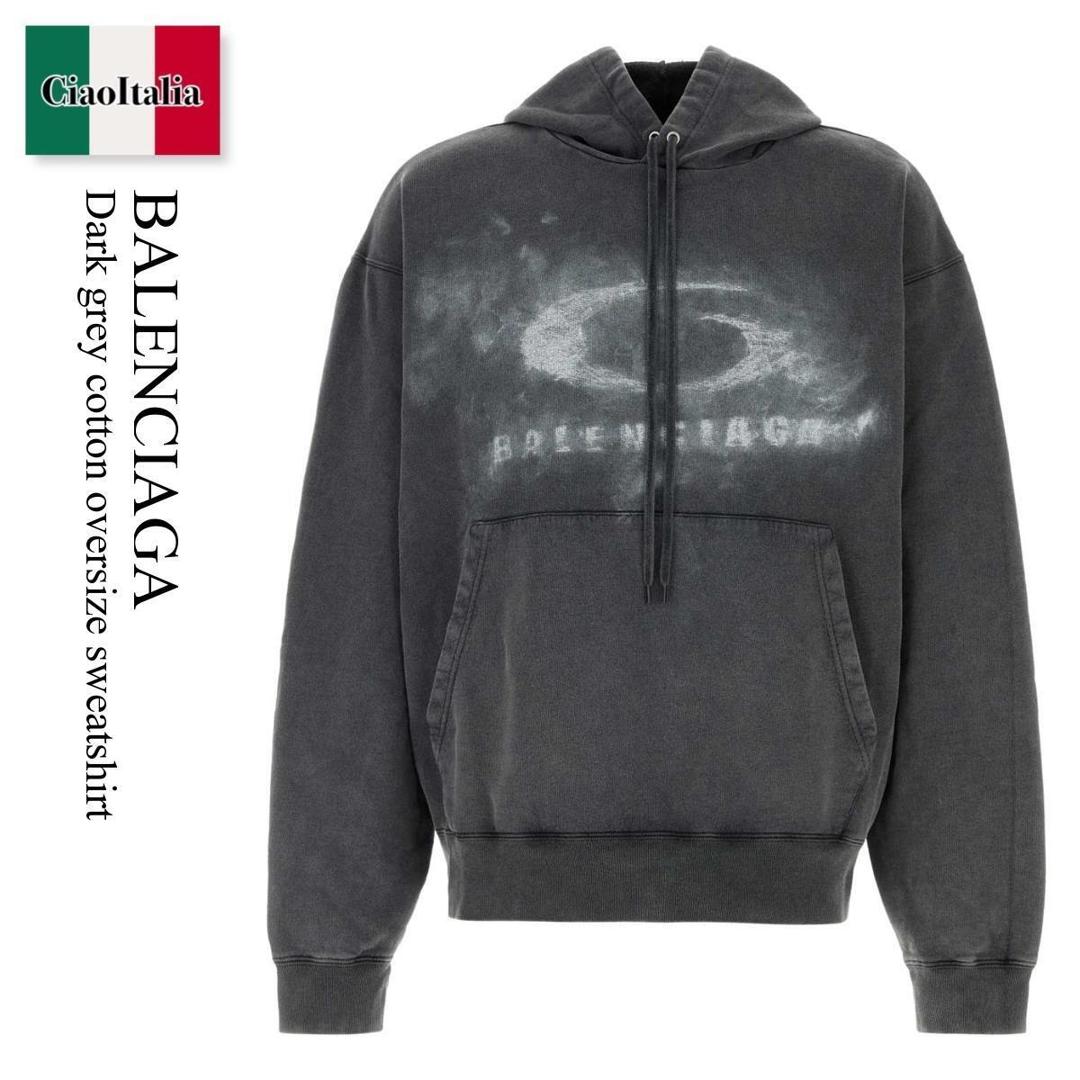 【寸法押さえる・店卸し資産境界線・早め者制覇！】 バレンシアガ / Balenciaga Dark Grey Cotton Oversize Sweatshirt / 858143 TTVN6 / 858143 TTVN6 9034 / 858143TTVN6 / 858143TTVN6 9034 / 858143TTVN69034 / パーカー・フーディ