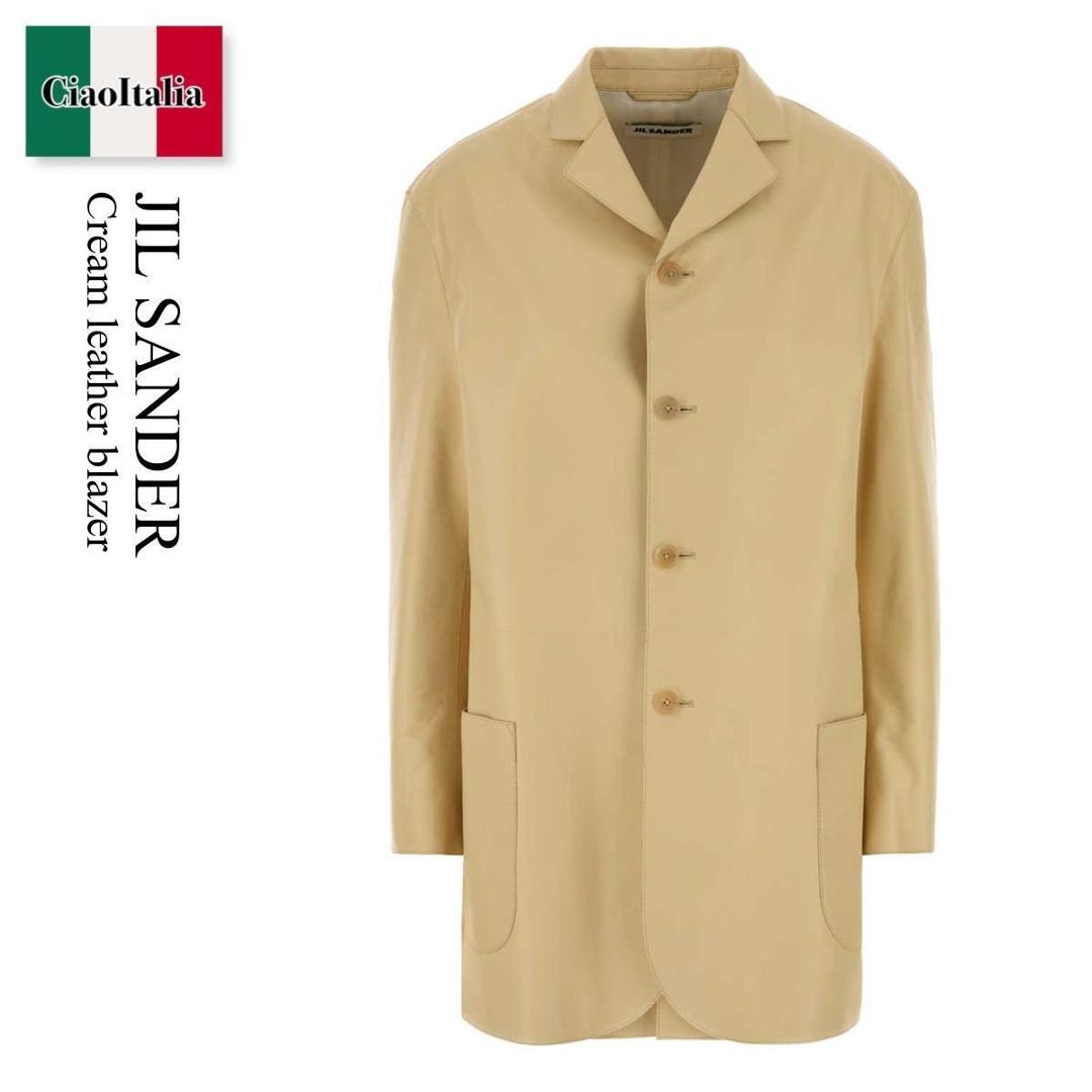 【寸法押さえる・店卸し資産境界線・早め者制覇！】 ジルサンダー / Jil Sander Cream Leather Blazer / J03BN0220J 07231 / J03BN0220J 07231 266 / J03BN0220J07231 / J03BN0220J07231 266 / J03BN0220J07231266 / 上衣