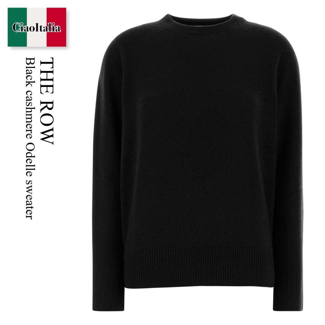 【分量制限事項・店卸し資産区分け・早め者白星！】 ザ・ロウ / The Row Black Cashmere Odelle Sweater / 11086 Y973 / 11086 Y973 BLK / 11086Y973 / 11086Y973 BLK / 11086Y973BLK / 編み物・スウェーター