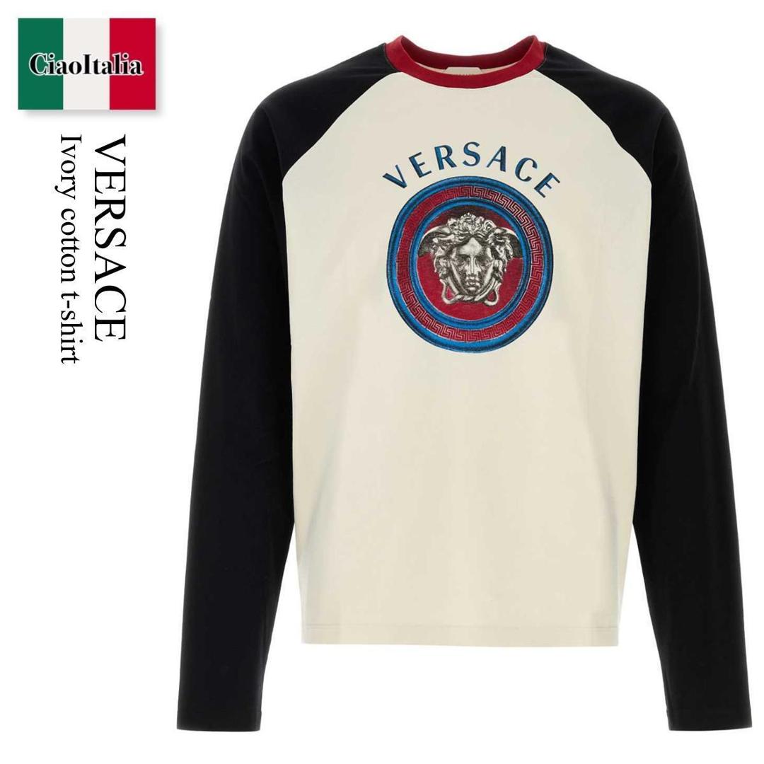 【量目押さえる・店卸し資産極限点・早め者制勝！】 ヴェルサーチェ / Versace Ivory Cotton T-Shirt / 10255 961A18502 / 10255 961A18502 2W0K0 / 10255961A18502 / 10255961A18502 2W0K0 / 10255961A185022W0K0 / プルオーバー・カットソー