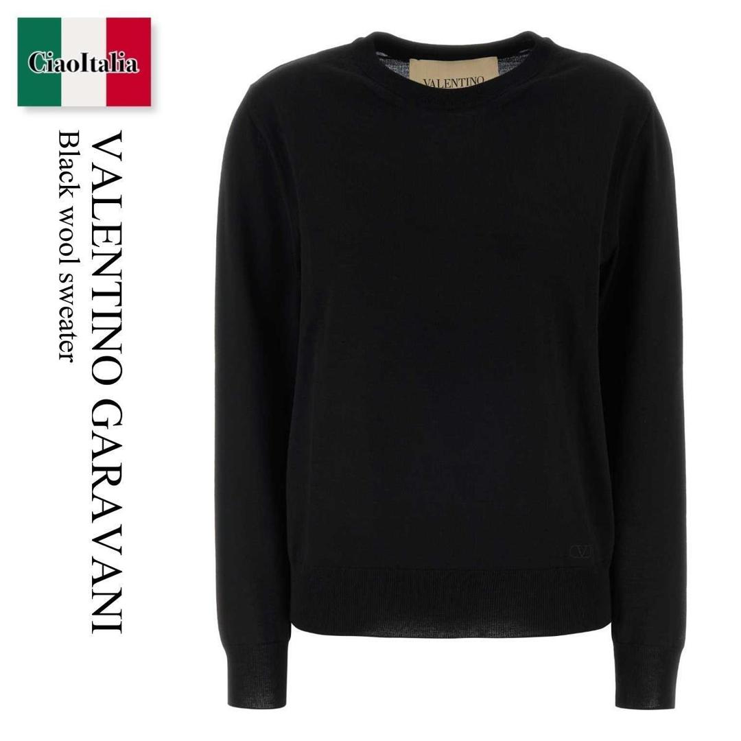 【寸法押さえる・店卸し資産境界線・早め者制覇！】 バレンチノ / Valentino Garavani Black Wool Sweater / 9V3KC38PBH9 / 9V3KC38PBH9 0NO / 9V3KC38PBH90NO / 編み物・プルオーバー