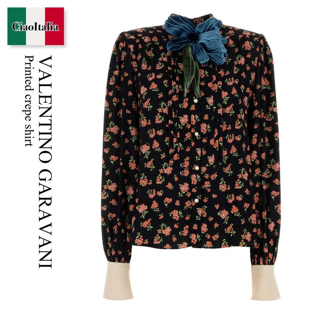 【寸法押さえる・店卸し資産境界線・早め者制覇！】 バレンチノ / Valentino Garavani Printed Crepe Shirt / 8B0AB8D3A6C / 8B0AB8D3A6C K92 / 8B0AB8D3A6CK92 / トップ・プルオーバー