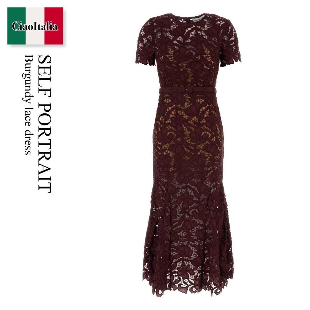 【数量限定・在庫限り・早い者勝ち！】 セルフ・ポートレイト / Self Portrait Burgundy Lace Dress / PF26107MBU / PF26107MBU BURGUNDY / PF26107MBUBURGUNDY / ワンピース｜Ciao Italia