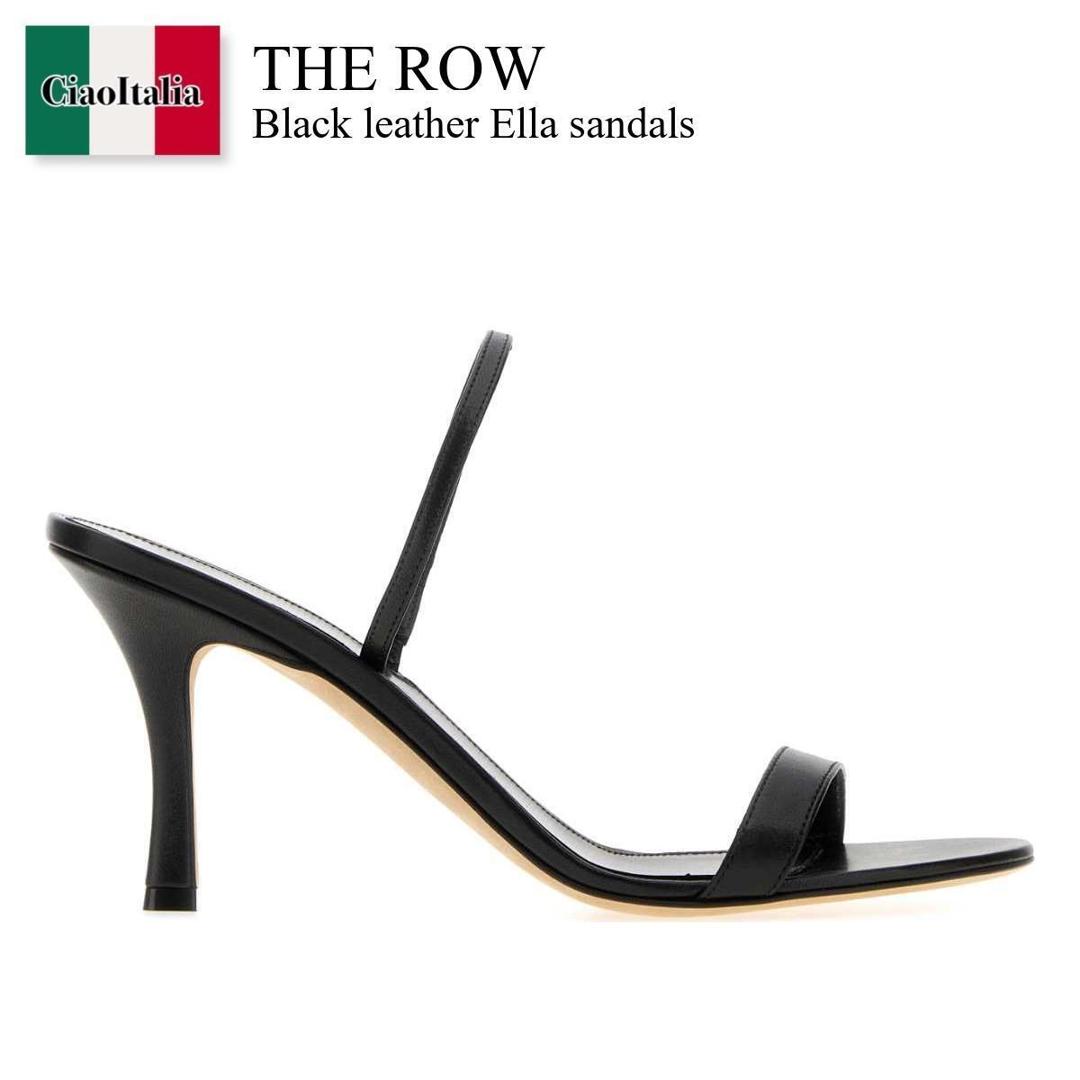 【寸法押さえる・店卸し資産境界線・早め者制覇！】 ザ・ロウ / The Row Black Leather Ella Sandals / F1868 SL1 / F1868 SL1 BLK / F1868SL1 / F1868SL1 BLK / F1868SL1BLK / サンダル・ミュール