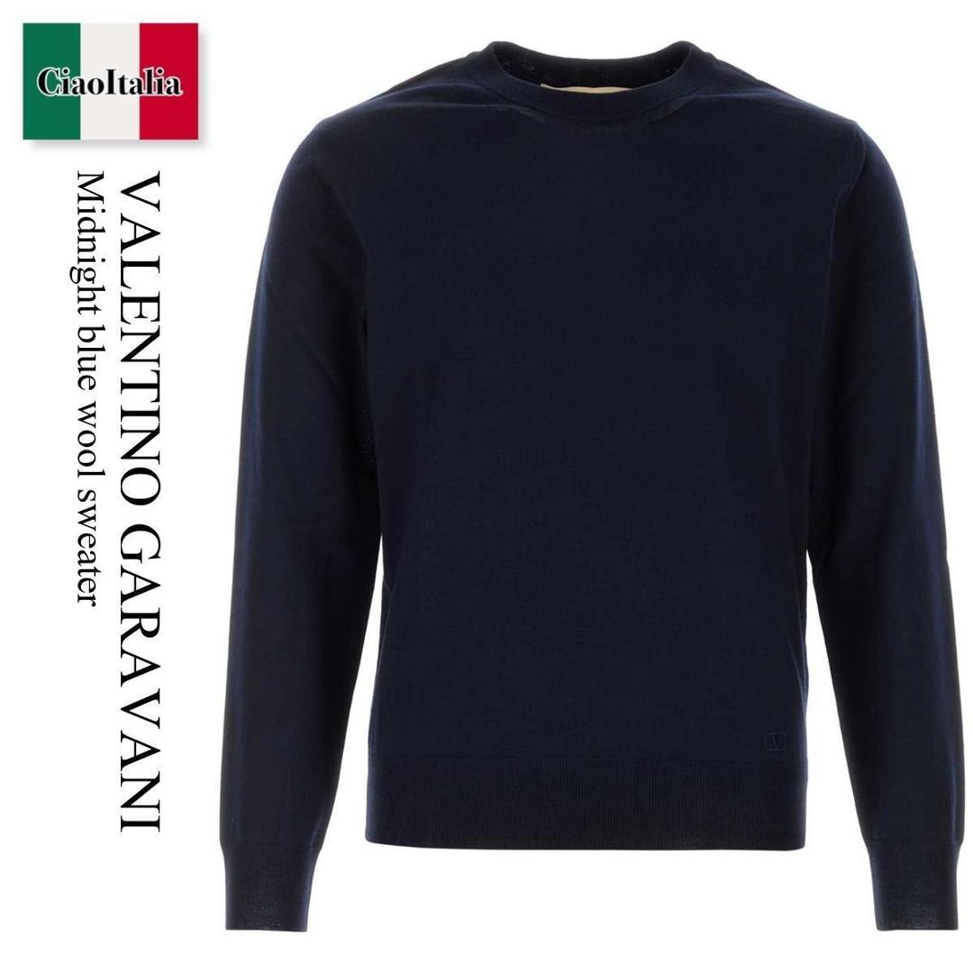 【寸法押さえる・店卸し資産境界線・早め者制覇！】 バレンチノ / Valentino Garavani Midnight Blue Wool Sweater / 9V3KC38PBH9 / 9V3KC38PBH9 598 / 9V3KC38PBH9598 / 編み物・プルオーバー