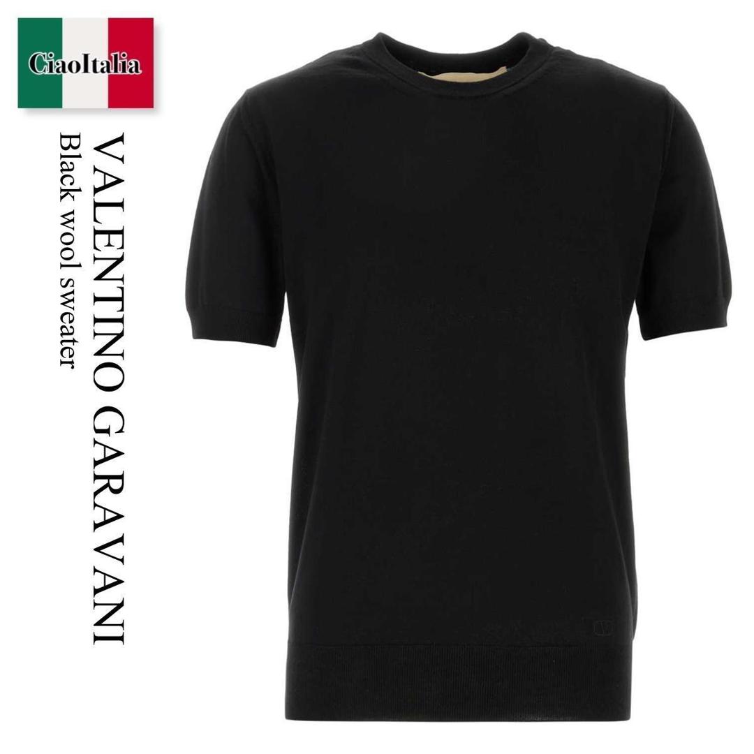 【寸法押さえる・店卸し資産境界線・早め者制覇！】 バレンチノ / Valentino Garavani Black Wool Sweater / 9V3KC38QBH9 / 9V3KC38QBH9 0NO / 9V3KC38QBH90NO / 編み物・プルオーバー