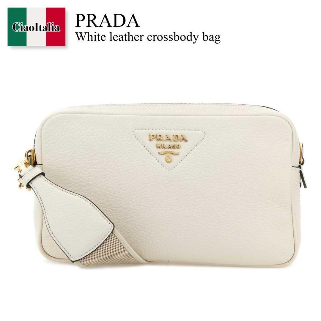 【寸法押さえる・店卸し資産境界線・早め者制覇！】 プラダ / かばん / 袋 / Prada White Leather Crossbody Bag / 1BH082 F02EU / 1BH082 VDNM2DKV F02EU / 1BH082VDNM2DKV / 1BH082VDNM2DKV F02EU / 1BH082VDNM2DKVF02EU / ショルダーバッグ・ポシェット