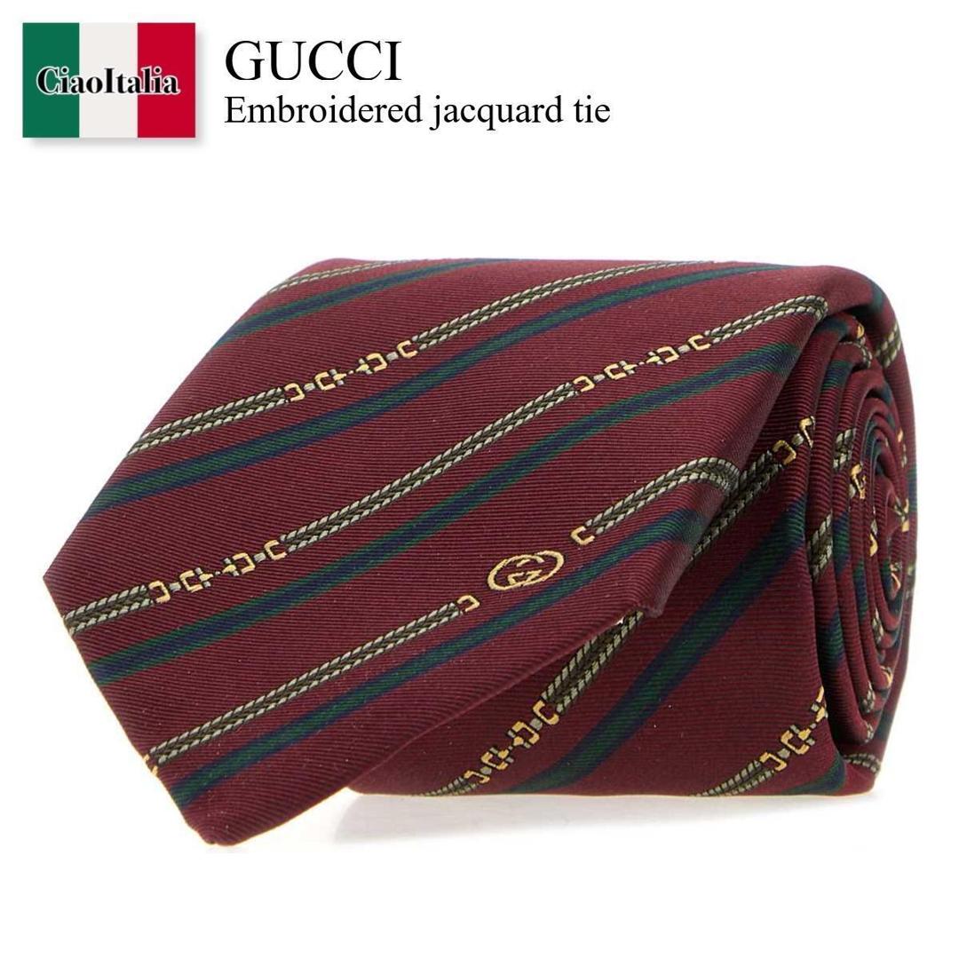 【数量限定・在庫限り・早い者勝ち！】 グッチ / Gucci Embroidered Jacquard Tie / 874114 4E009 / 874114 4E009 6368 / 8741144E009 / 8741144E009 6368 / 8741144E0096368 / ネクタイ｜Ciao Italia
