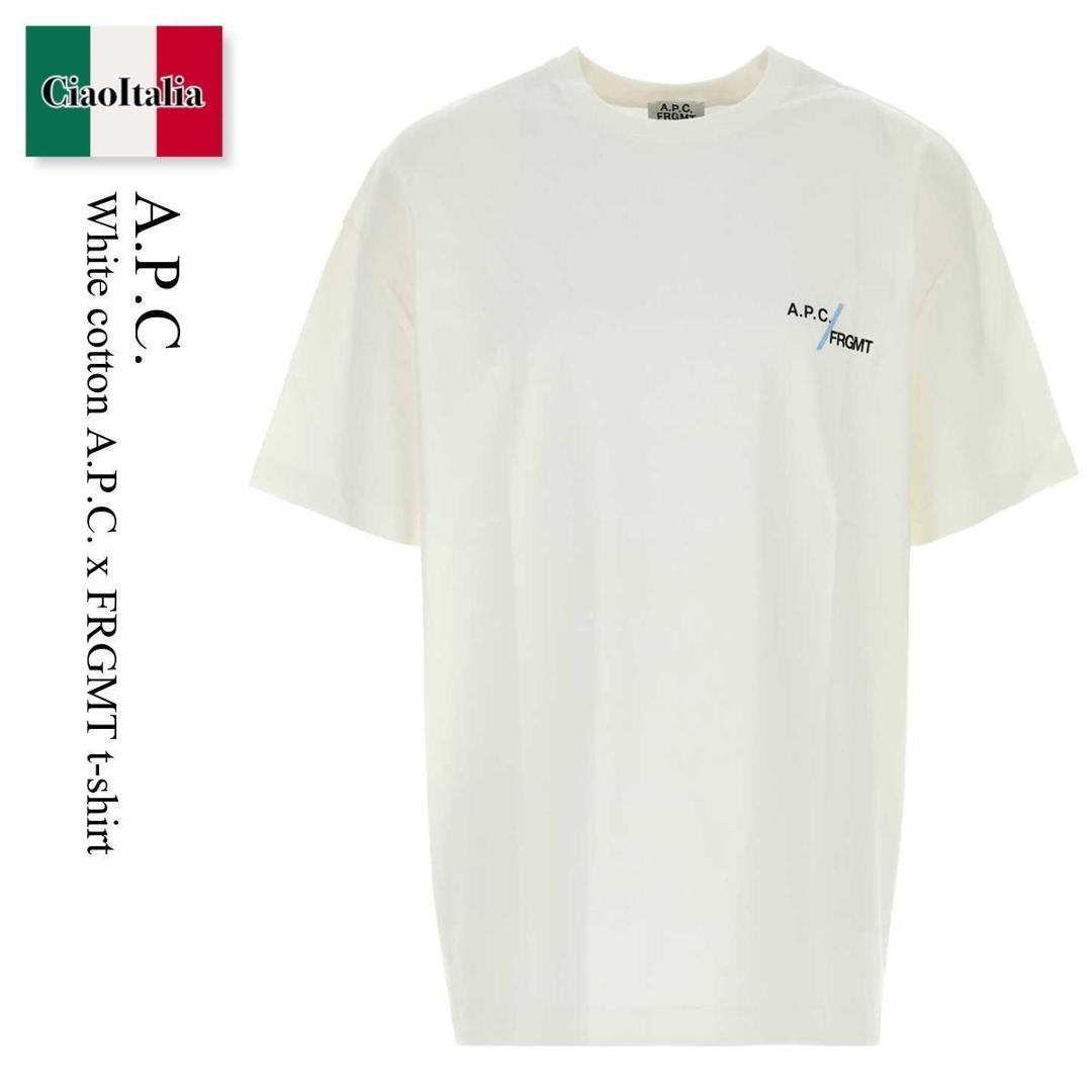 【分量制限事項・店卸し資産区分け・早め者白星！】 A.P.C. / A.P.C. White Cotton A.P.C. X Frgmt T-Shirt / COHSL M26487 / COHSL M26487 AAB / COHSLM26487 / COHSLM26487 AAB / COHSLM26487AAB / プルオーバー・カットソー