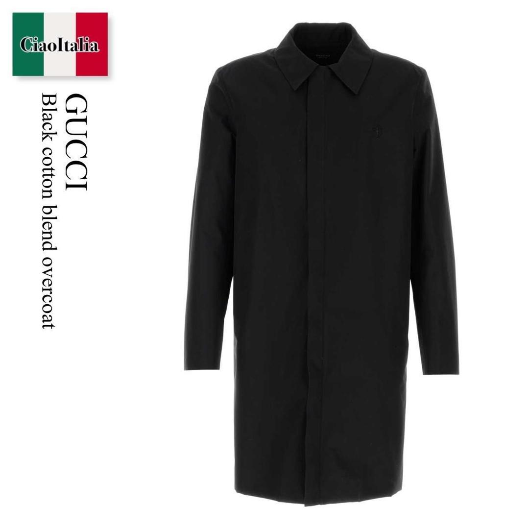 【量目押さえる・店卸し資産極限点・早め者制勝！】 グッチ / Gucci Black Cotton Blend Overcoat / 865214 ZAU5H / 865214 ZAU5H 1000 / 865214ZAU5H / 865214ZAU5H 1000 / 865214ZAU5H1000 / 厚地の外套余分の物