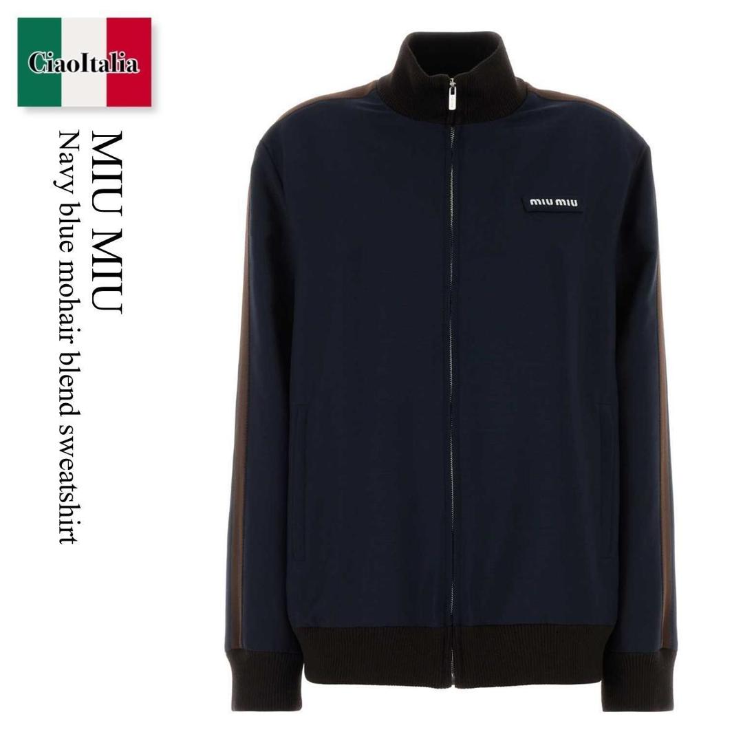 【物量制限事項・店卸し資産極限点・早め者制覇！】 ミュウミュウ / Miu Miu Navy Blue Mohair Blend Sweatshirt / ML1502 F0124 / ML1502 SOOO12I1 F0124 / ML1502SOOO12I1 / ML1502SOOO12I1 F0124 / ML1502SOOO12I1F0124 / スウェット・トレーナー