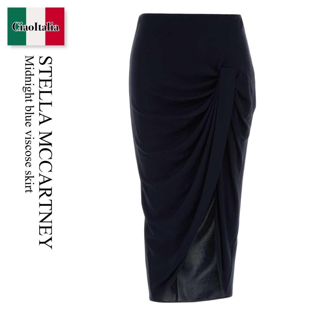 【物量制限事項・店卸し資産極限点・早め者制覇！】 ステラ・マッカートニー / Stella Mccartney Midnight Blue Viscose Skirt / 630189 3GU301 / 630189 3GU301 4101 / 6301893GU301 / 6301893GU301 4101 / 6301893GU3014101 / スコート