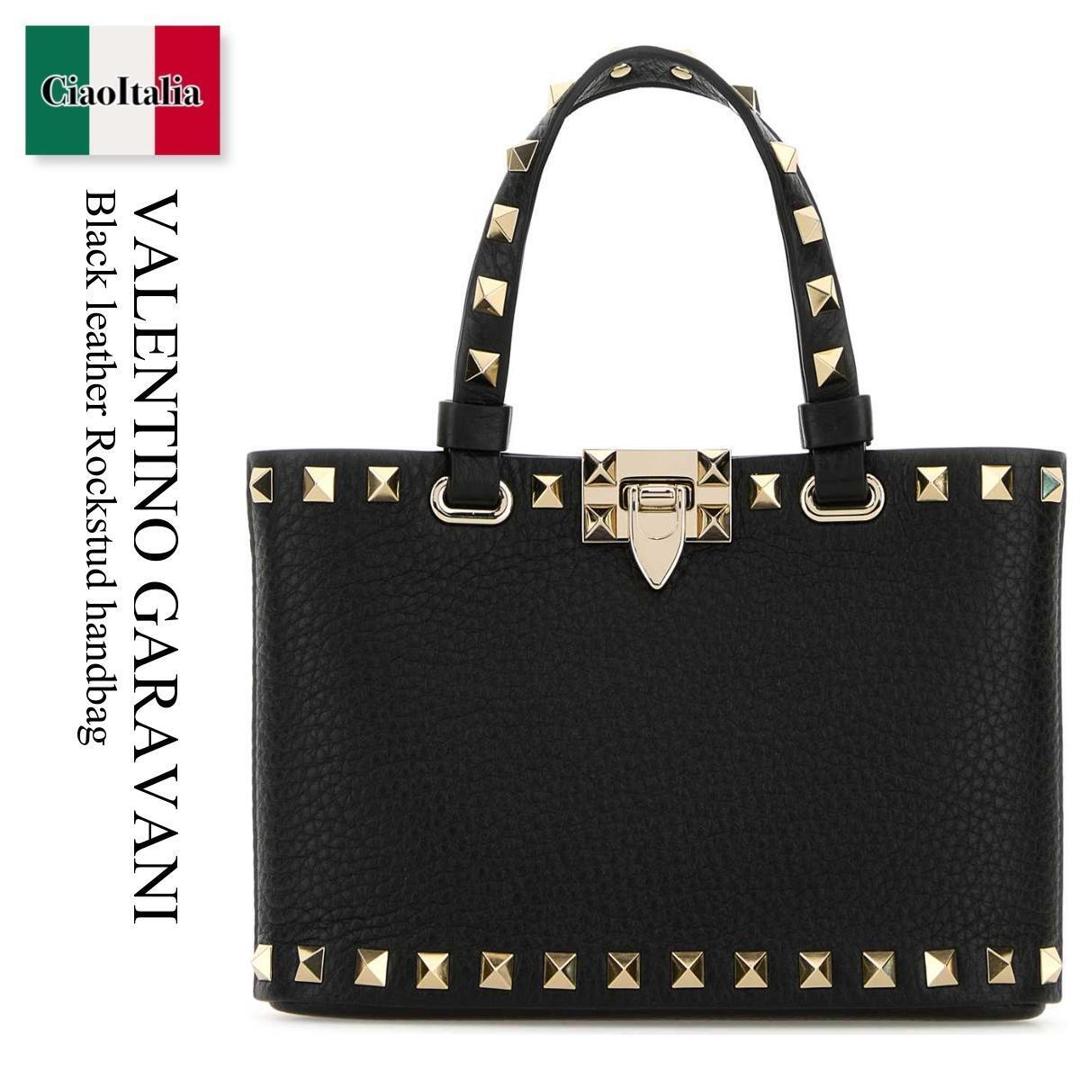 【分量制限事項・店卸し資産区分け・早め者白星！】 バレンチノ / かばん / 鞄 / Valentino Garavani Black Leather Rockstud Handbag / 9W2P0AT0VSH / 9W2P0AT0VSH 0NO / 9W2P0AT0VSH0NO / ハンドバック