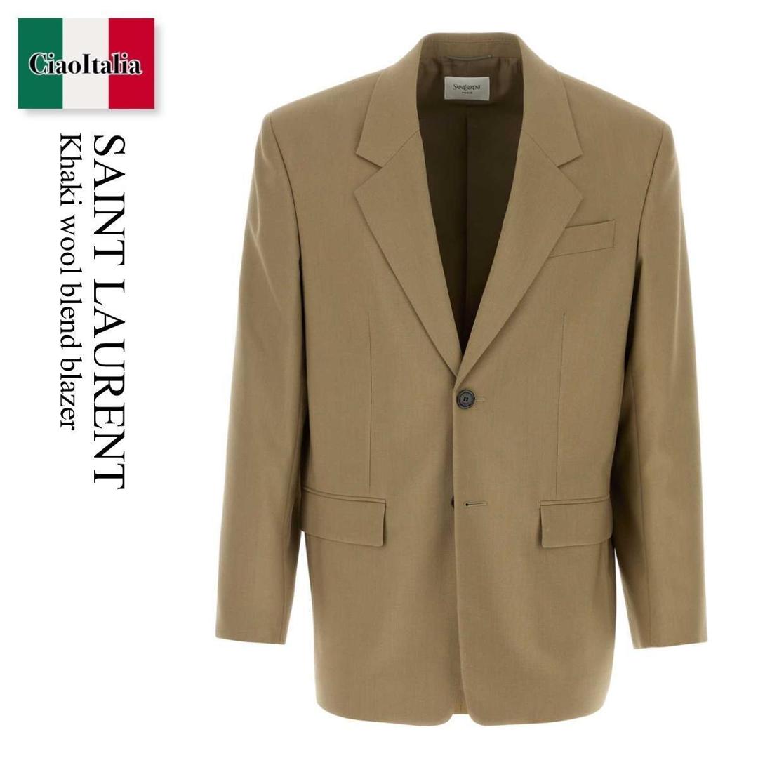 【数量限定・在庫限り・早い者勝ち!】 サンローラン / Saint Laurent Khaki Wool Blend Blazer / 854431 Y1N15 / 854431 Y1N15 2611 / 854431Y1N15 / 854431Y1N15 2611 / 854431Y1N152611 / ジャケットその他|Ciao Italia