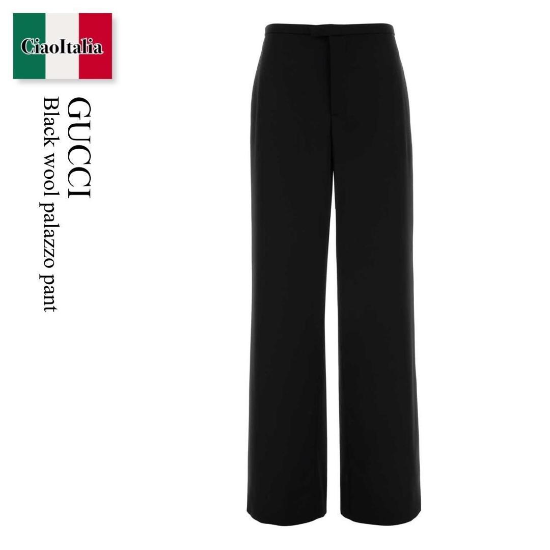【量目押さえる・店卸し資産極限点・早め者制勝！】 グッチ / Gucci Black Wool Palazzo Pant / 872460 ZAU44 / 872460 ZAU44 1000 / 872460ZAU44 / 872460ZAU44 1000 / 872460ZAU441000 / ズボン下