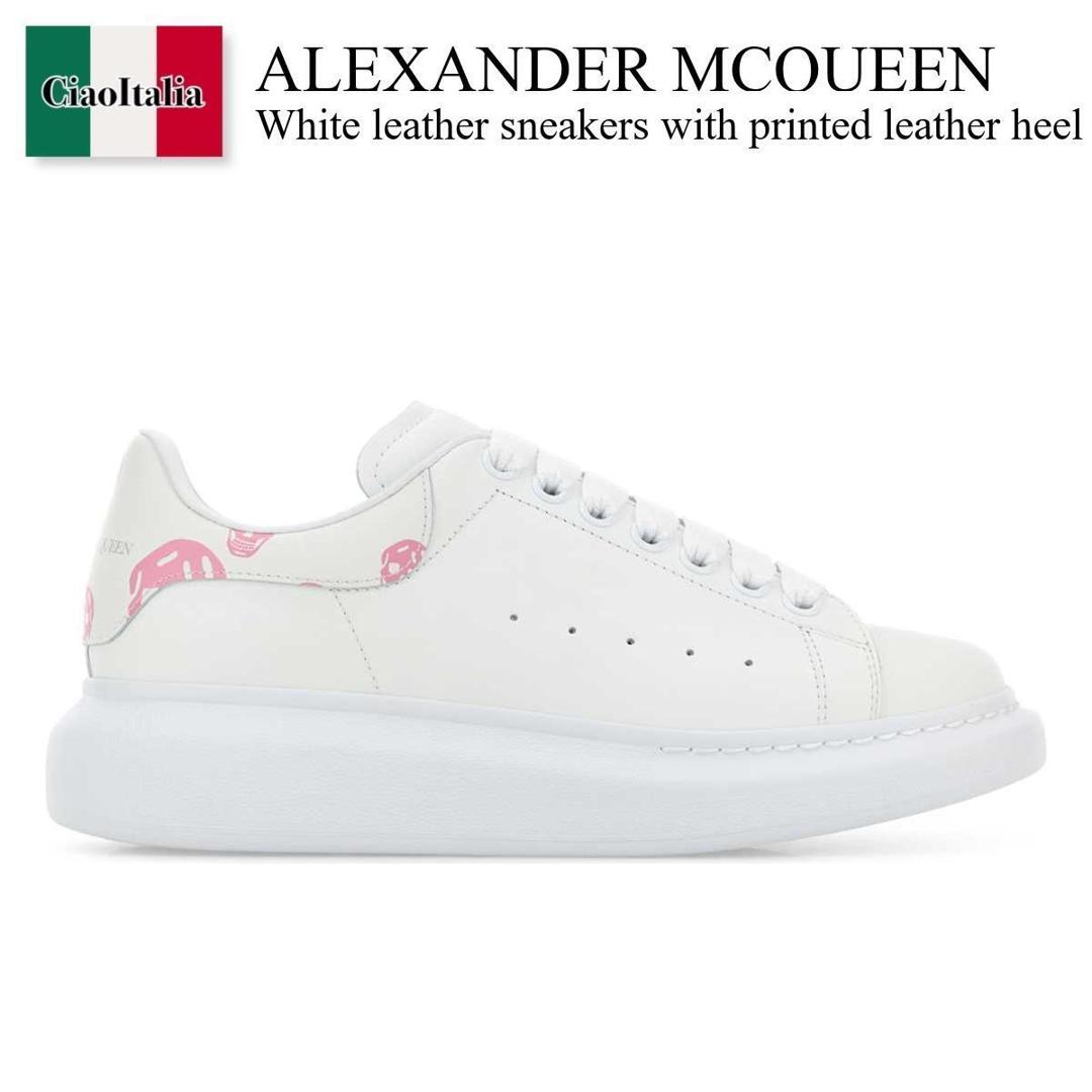 【寸法押さえる・店卸し資産境界線・早め者制覇！】 アレキサンダー・マックイーン / Alexander Mcqueen White Leather Sneakers With Printed Leathe / 553770 WIAKB / 553770 WIAKB 9052 / 553770WIAKB / 553770WIAKB 9052 / 553770WIAKB9052 / スニーカー