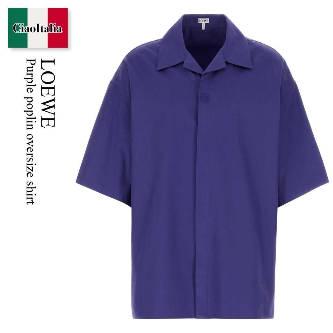 【寸法押さえる・店卸し資産境界線・早め者制覇！】 ロエベ / Loewe Purple Poplin Oversize Shirt / H526Y05WGJ / H526Y05WGJ INDIGOBLUE / H526Y05WGJINDIGOBLUE / プルオーバー