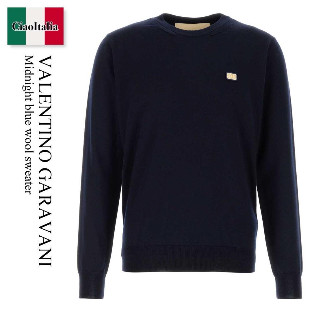 【寸法押さえる・店卸し資産境界線・早め者制覇！】 バレンチノ / Valentino Garavani Midnight Blue Wool Sweater / 8V3KC37QBCJ / 8V3KC37QBCJ 598 / 8V3KC37QBCJ598 / 編み物・プルオーバー