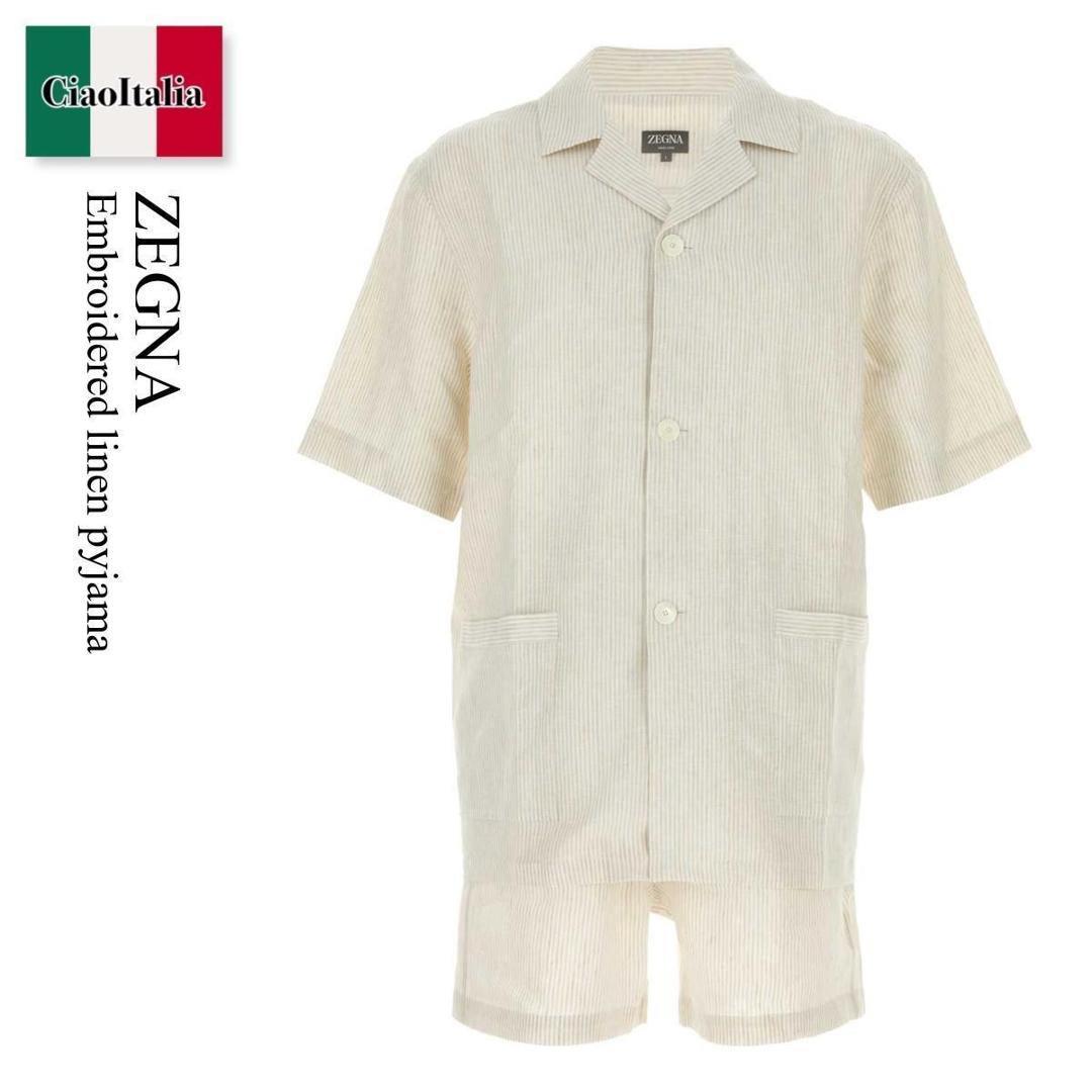 【物量制限事項・店卸し資産極限点・早め者制覇！】 エルメネジルドゼニア / Zegna Embroidered Linen Pyjama / RAHP34A3PHSH01 / RAHP34A3PHSH01 896 / RAHP34A3PHSH01896 / 御部屋御召しもの・パジャマ