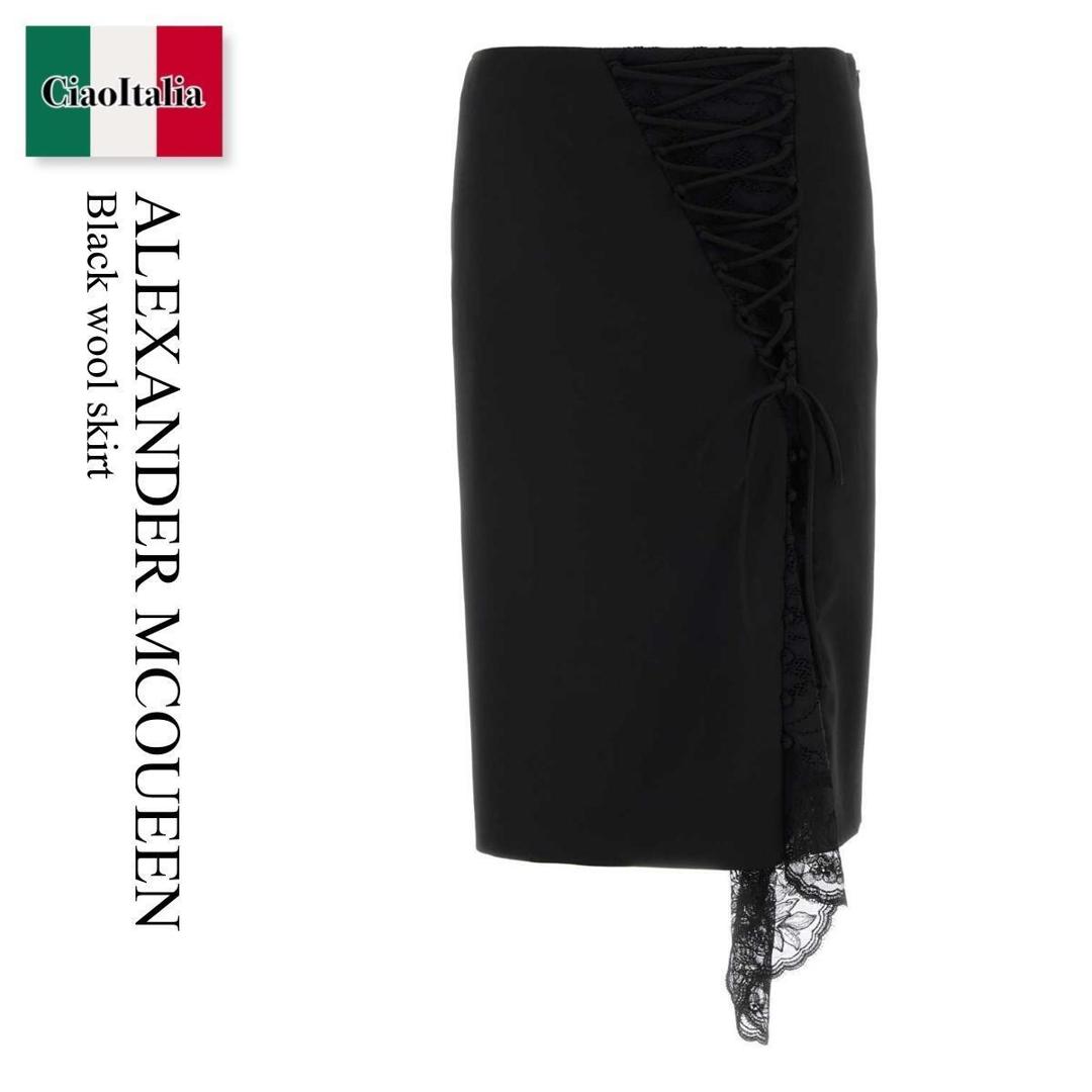【寸法押さえる・店卸し資産境界線・早め者制覇！】 アレキサンダー・マックイーン / Alexander Mcqueen Black Wool Skirt / A00047 QJAAC / A00047 QJAAC 1000 / A00047QJAAC / A00047QJAAC 1000 / A00047QJAAC1000 / スコート