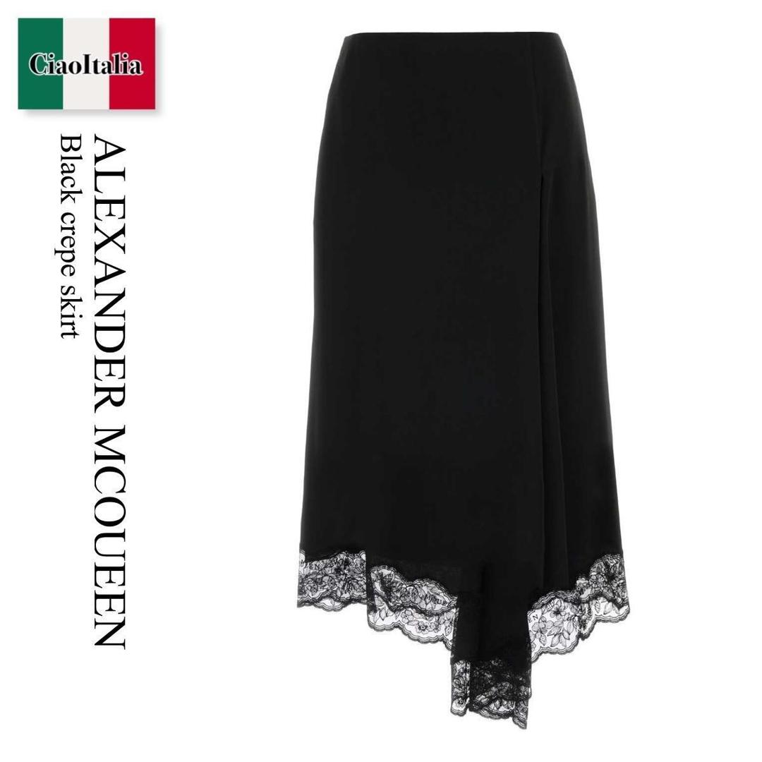 【寸法押さえる・店卸し資産境界線・早め者制覇！】 アレキサンダー・マックイーン / Alexander Mcqueen Black Crepe Skirt / A000DC QEAAL / A000DC QEAAL 1000 / A000DCQEAAL / A000DCQEAAL 1000 / A000DCQEAAL1000 / スコート