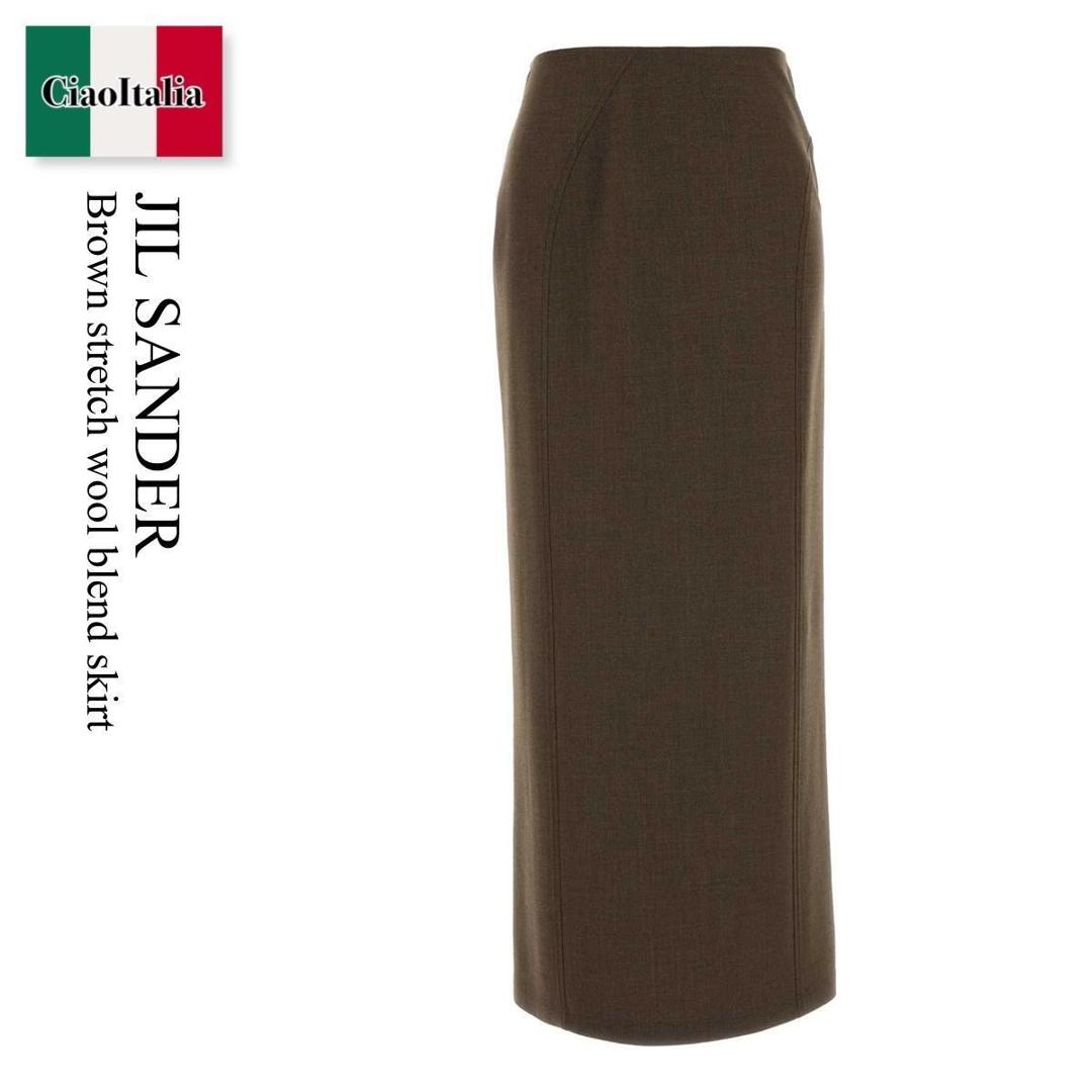 【物量制限事項・店卸し資産極限点・早め者制覇！】 ジルサンダー / Jil Sander Brown Stretch Wool Blend Skirt / J02MA0417J 40325 / J02MA0417J 40325 601 / J02MA0417J40325 / J02MA0417J40325 601 / J02MA0417J40325601 / スコート