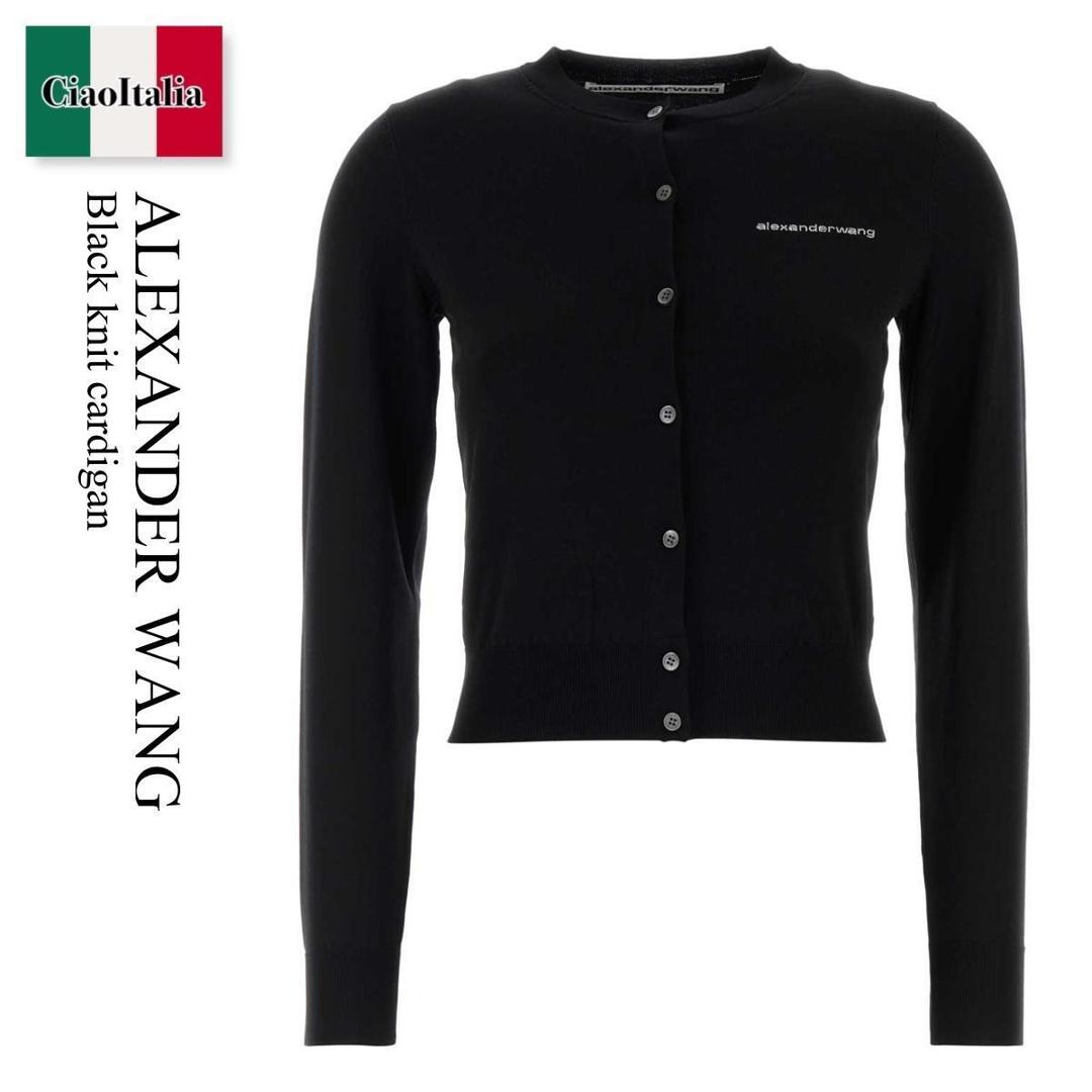 【寸法押さえる・店卸し資産境界線・早め者制覇！】 アレキサンダーワン / Alexander Wang Black Knit Cardigan / 1KC3263085 / 1KC3263085 001 / 1KC3263085001 / ジレー