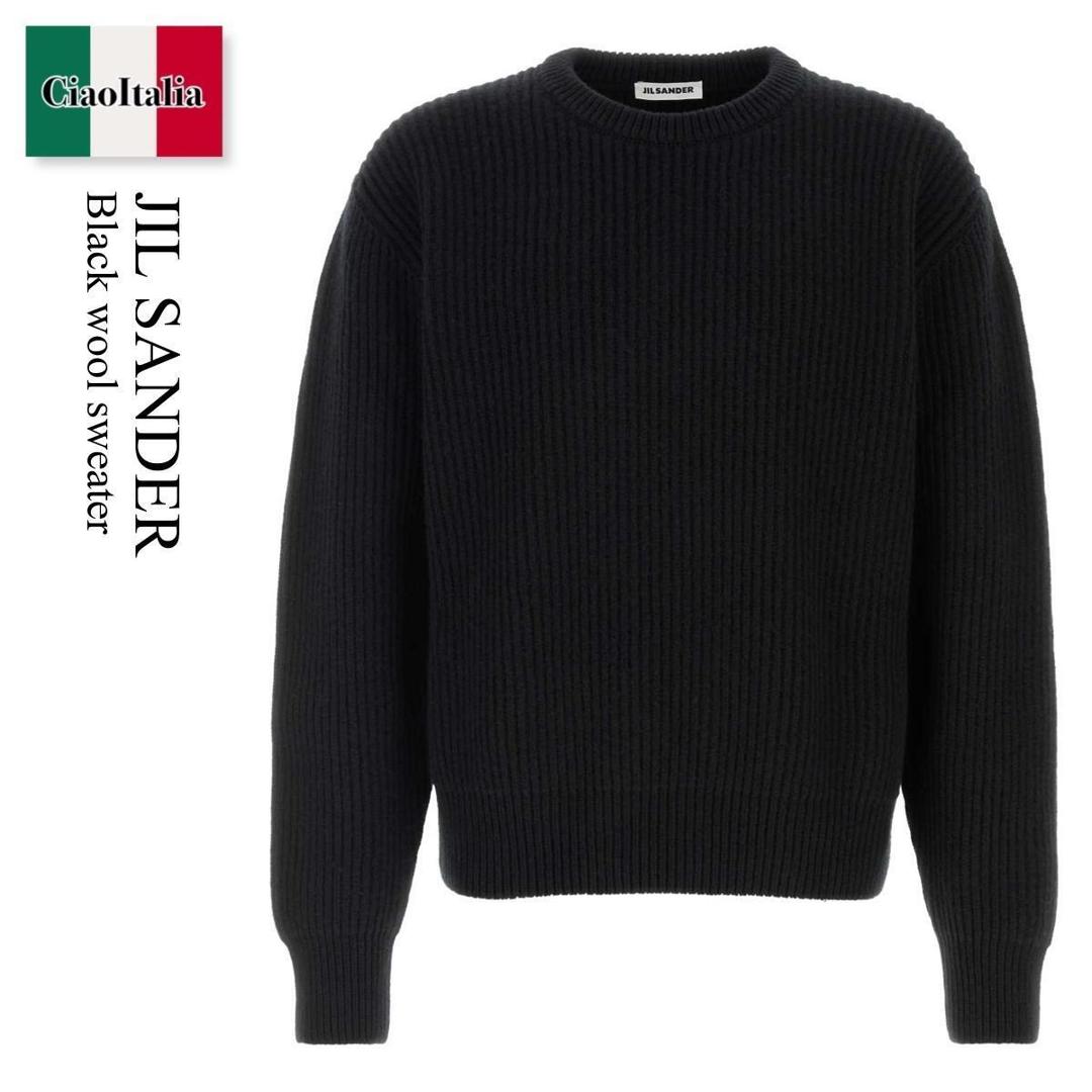 【物量制限事項・店卸し資産極限点・早め者制覇！】 ジルサンダー / Jil Sander Black Wool Sweater / J22GP0305J 14848 / J22GP0305J 14848 001 / J22GP0305J14848 / J22GP0305J14848 001 / J22GP0305J14848001 / 編み物・ティーシャツ