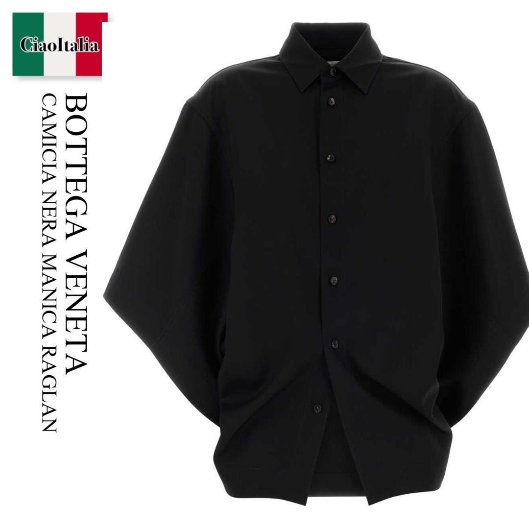 【物量制限事項・店卸し資産極限点・早め者制覇！】 ボッテガ・ヴェネタ / Bottega Veneta Camicia Nera Manica Raglan / 869829 V6DB0 / 869829 V6DB0 1010 / 869829V6DB0 / 869829V6DB0 1010 / 869829V6DB01010 / トップ・ティーシャツ