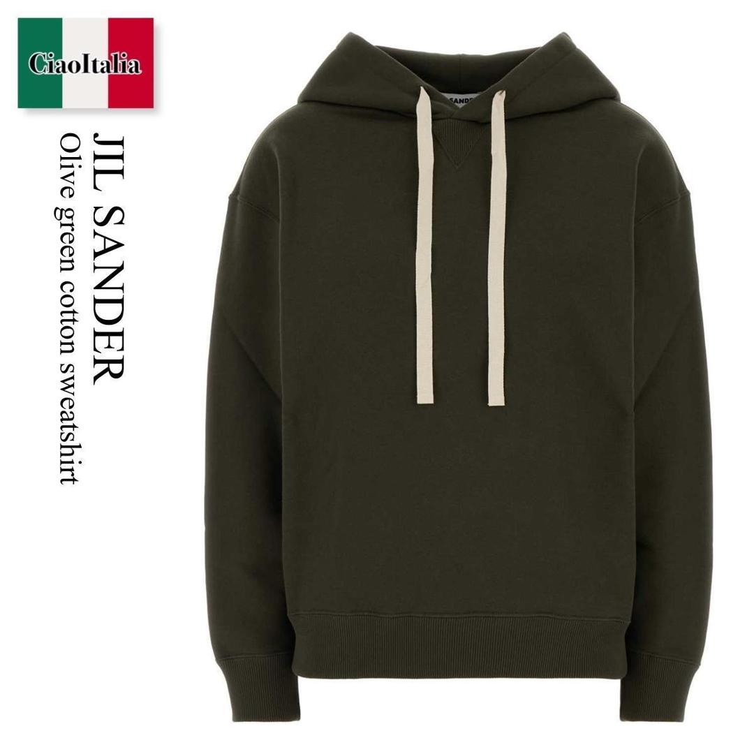 【物量制限事項・店卸し資産極限点・早め者制覇！】 ジルサンダー / Jil Sander Olive Green Cotton Sweatshirt / J02GU0123J 20128 / J02GU0123J 20128 312 / J02GU0123J20128 / J02GU0123J20128 312 / J02GU0123J20128312 / パーカー・フーディ