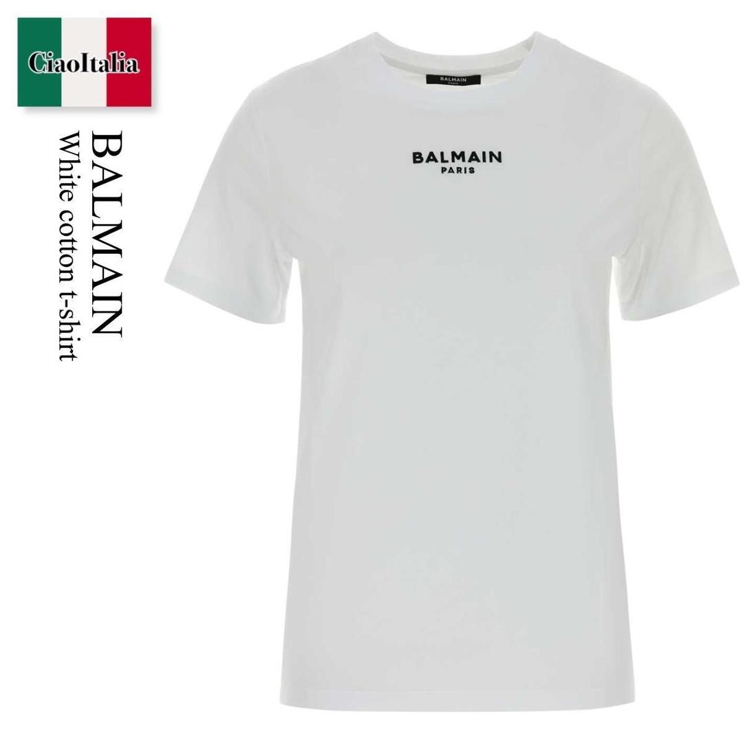 【数量限定・在庫限り・早い者勝ち!】 バルマン / Balmain White Cotton T-Shirt / HF1EF000BD10 / HF1EF000BD10 GAB / HF1EF000BD10GAB / Tシャツ・カットソー|Ciao Italia