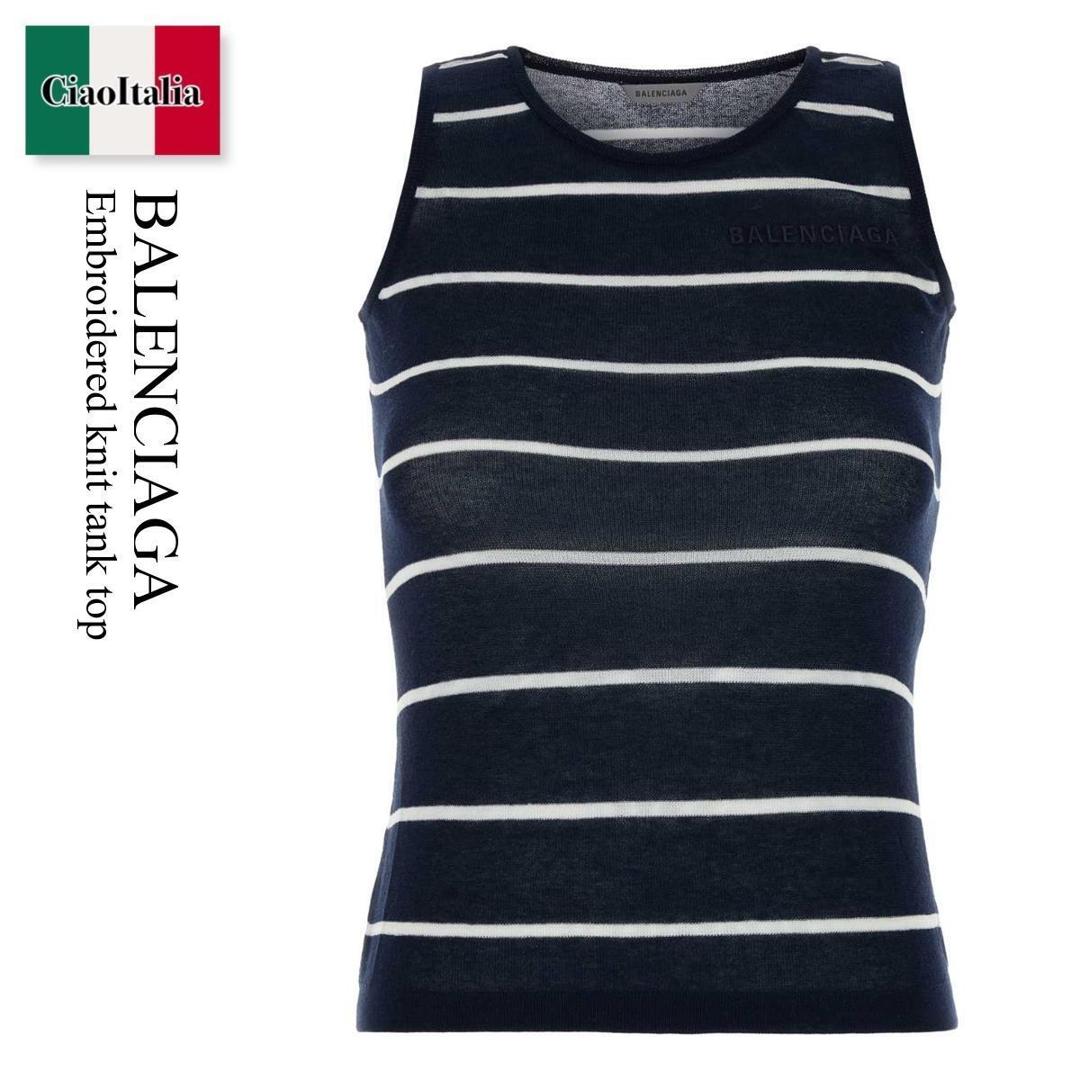 【寸法押さえる・店卸し資産境界線・早め者制覇！】 バレンシアガ / Balenciaga Embroidered Knit Tank Top / A000JB T3453 / A000JB T3453 4282 / A000JBT3453 / A000JBT3453 4282 / A000JBT34534282 / 貯蔵タンクとっ始め