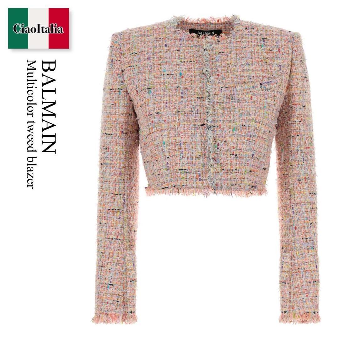 【量目押さえる・店卸し資産極限点・早め者制勝！】 バルマン / Balmain Multicolor Tweed Blazer / HF1SD227XM17 / HF1SD227XM17 AAA / HF1SD227XM17AAA / 上衣