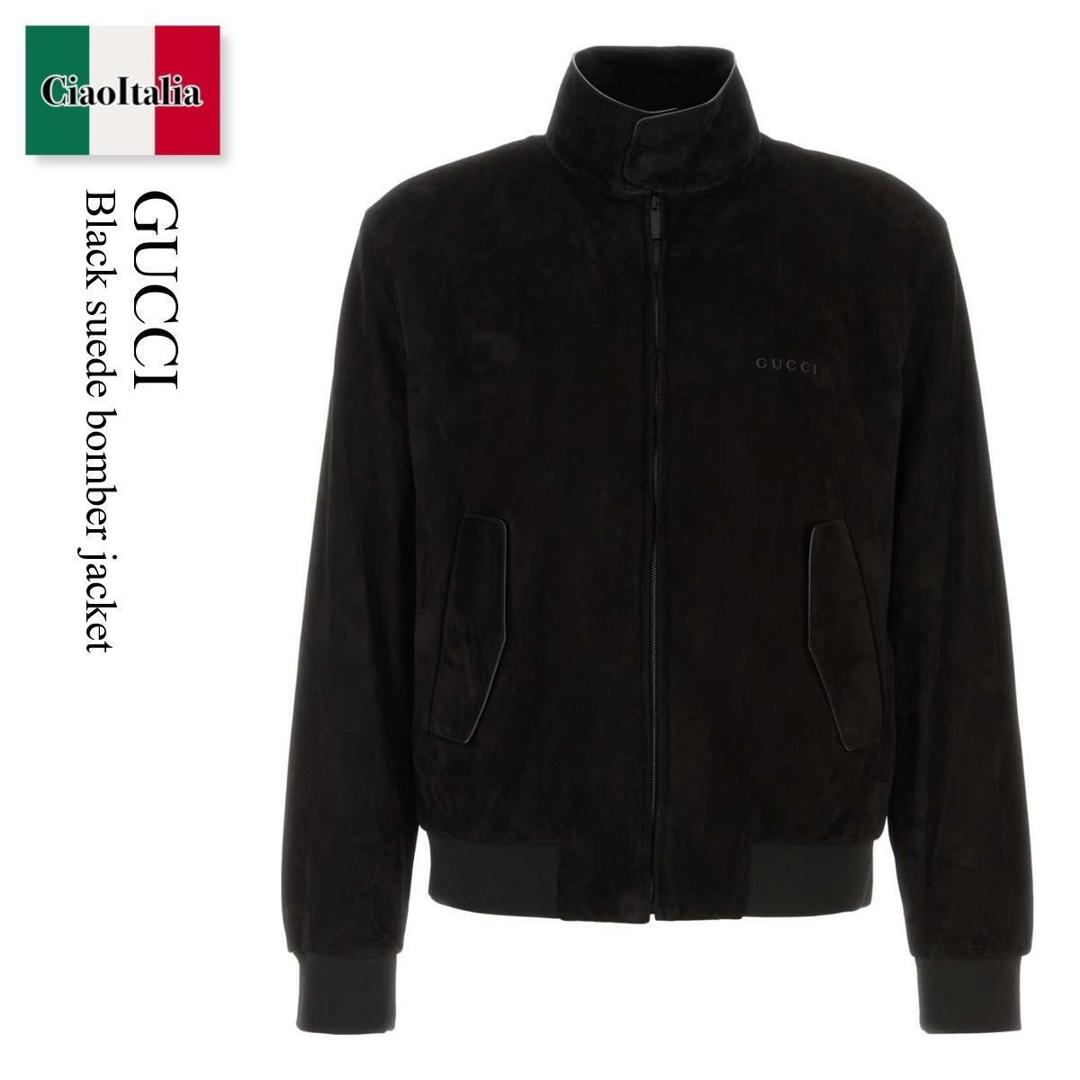 【数量限定・在庫限り・早い者勝ち！】 グッチ / Gucci Black Suede Bomber Jacket / 872087 XNBCQ / 872087 XNBCQ 1000 / 872087XNBCQ / 872087XNBCQ 1000 / 872087XNBCQ1000 / MA-1｜Ciao Italia 243,165円