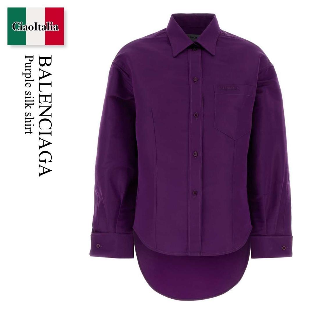 【数量限定・在庫限り・早い者勝ち！】 バレンシアガ / Balenciaga Purple Silk Shirt / 872318 TUP19 / 872318 TUP19 5210 / 872318TUP19 / 872318TUP19 5210 / 872318TUP195210 / ブラウス・シャツ｜Ciao Italia