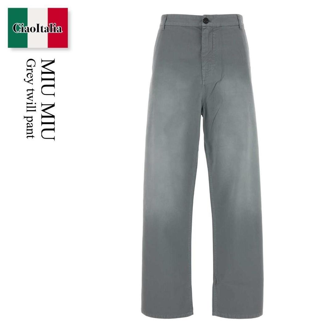 【数量限定・在庫限り・早い者勝ち!】 ミュウミュウ / Miu Miu Grey Twill Pant / MP1970 F0276 / MP1970 SOOO19R3 F0276 / MP1970SOOO19R3 / MP1970SOOO19R3 F0276 / MP1970SOOO19R3F0276 / パンツ|Ciao Italia