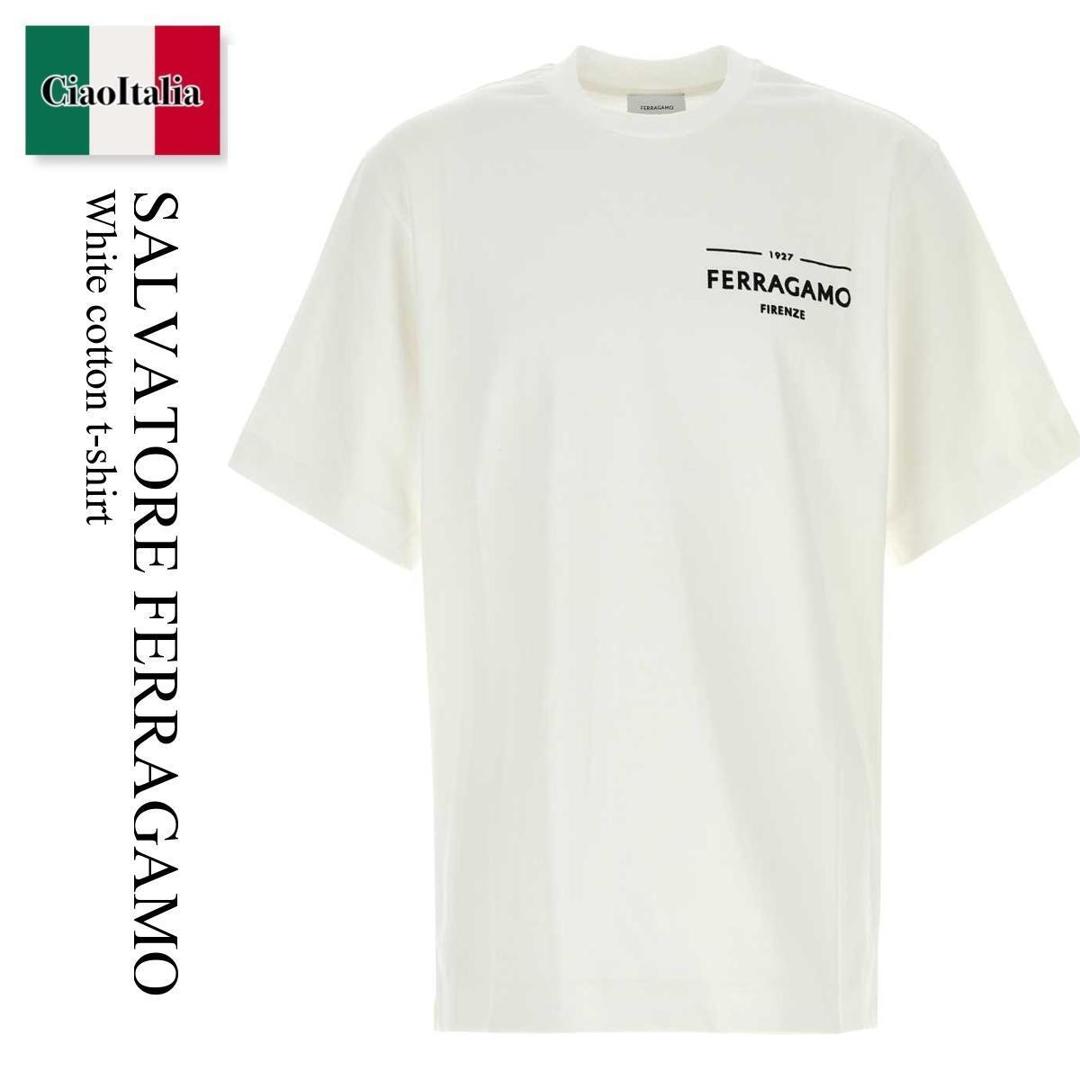【数量限定・在庫限り・早い者勝ち!】 フェラガモ / Salvatore Ferragamo White Cotton T-Shirt / 145920 796647 / 145920 796647 BIANCO / 145920796647 / 145920796647 BIANCO / 145920796647BIANCO / Tシャツ・カットソー|Ciao Italia
