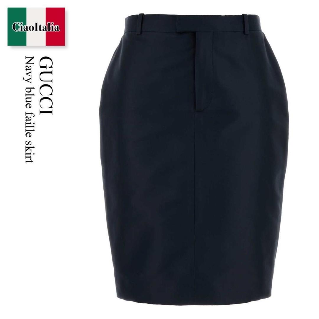 【数量限定・在庫限り・早い者勝ち！】 グッチ / Gucci Navy Blue Faille Skirt / 865111 ZAU9E / 865111 ZAU9E 4440 / 865111ZAU9E / 865111ZAU9E 4440 / 865111ZAU9E4440 / ミニスカート｜Ciao Italia 101,205円