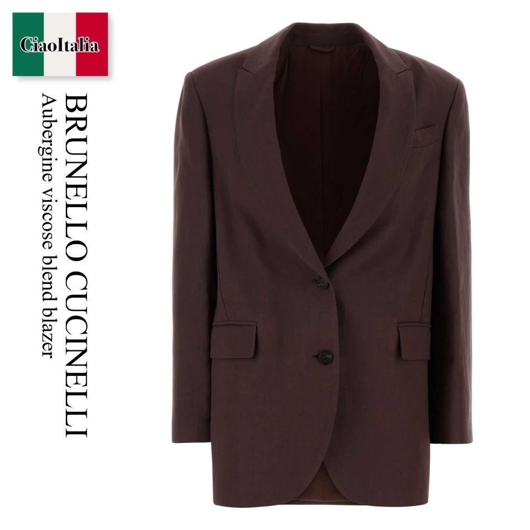 【数量限定・在庫限り・早い者勝ち！】 ブルネロクチネリ / Brunello Cucinelli Aubergine Viscose Blend Blazer / MH1267291 / MH1267291 C9275 / MH1267291C9275 / ジャケット｜Ciao Italia