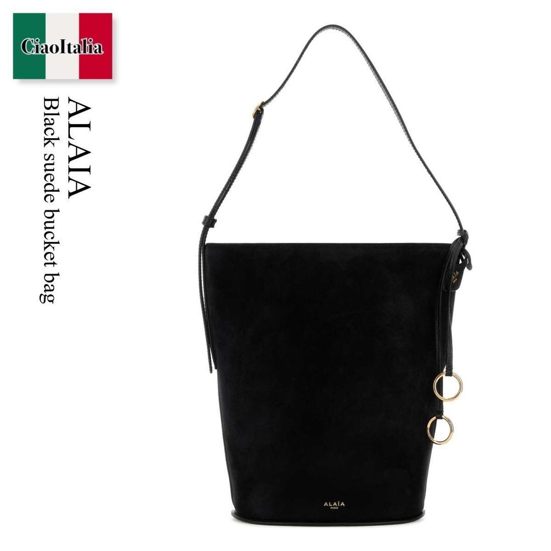 【数量限定・在庫限り・早い者勝ち!】 アズディンアライア / かばん / カバン / Alaia Black Suede Bucket Bag / AA1L6005CA577 / AA1L6005CA577 999 / AA1L6005CA577999 / ショルダーバッグ・ポシェット|Ciao Italia