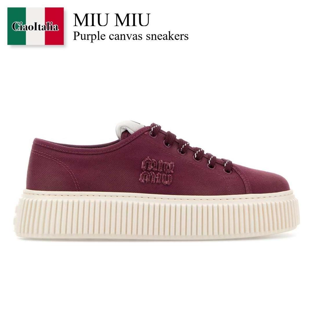 【数量限定・在庫限り・早い者勝ち!】 ミュウミュウ / Miu Miu Purple Canvas Sneakers / 5E389E F0007 / 5E389E F0051350 F0007 / 5E389EF0051350 / 5E389EF0051350 F0007 / 5E389EF0051350F0007 / スニーカー|Ciao Italia