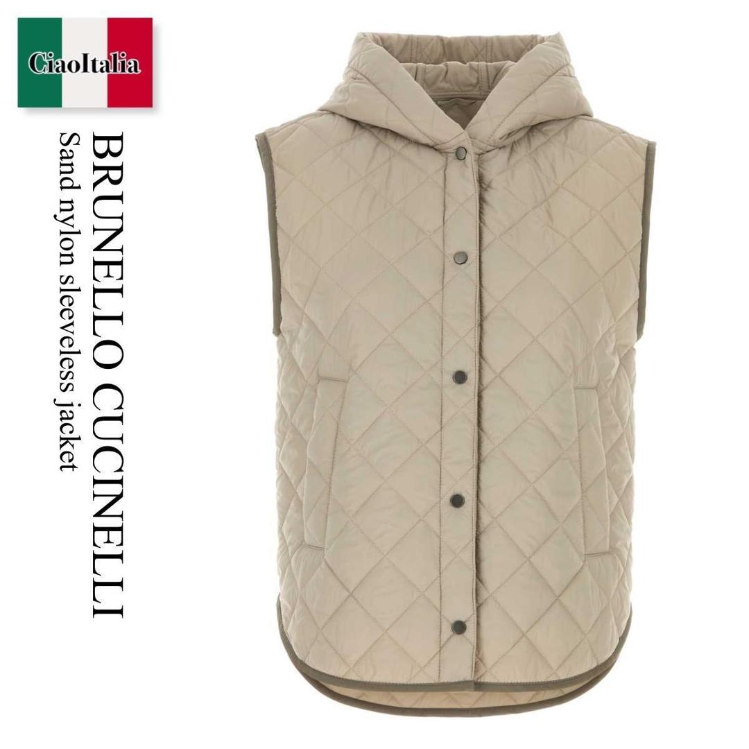 【数量限定・在庫限り・早い者勝ち！】 ブルネロクチネリ / Brunello Cucinelli Sand Nylon Sleeveless Jacket / MR4057999P / MR4057999P C2613 / MR4057999PC2613 / ベスト・ジレ｜Ciao Italia