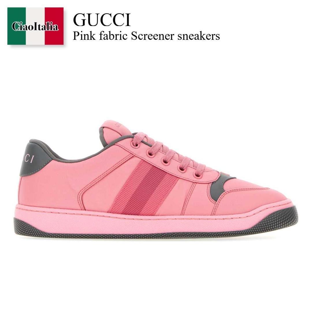 【数量限定・在庫限り・早い者勝ち！】 グッチ / Gucci Pink Fabric Screener Sneakers / A000MW FAGAU / A000MW FAGAU 5846 / A000MWFAGAU / A000MWFAGAU 5846 / A000MWFAGAU5846 / スニーカー｜Ciao Italia