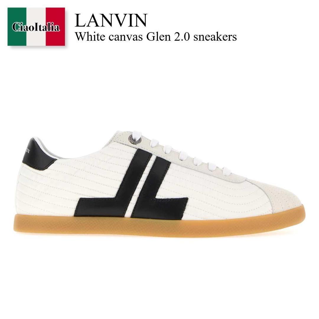 【数量限定・在庫限り・早い者勝ち！】 ランバン / Lanvin White Canvas Glen 2.0 Sneakers / FUSKZL01NYSQA26 / FUSKZL01NYSQA26 0010 / FUSKZL01NYSQA260010 / スニーカー｜Ciao Italia