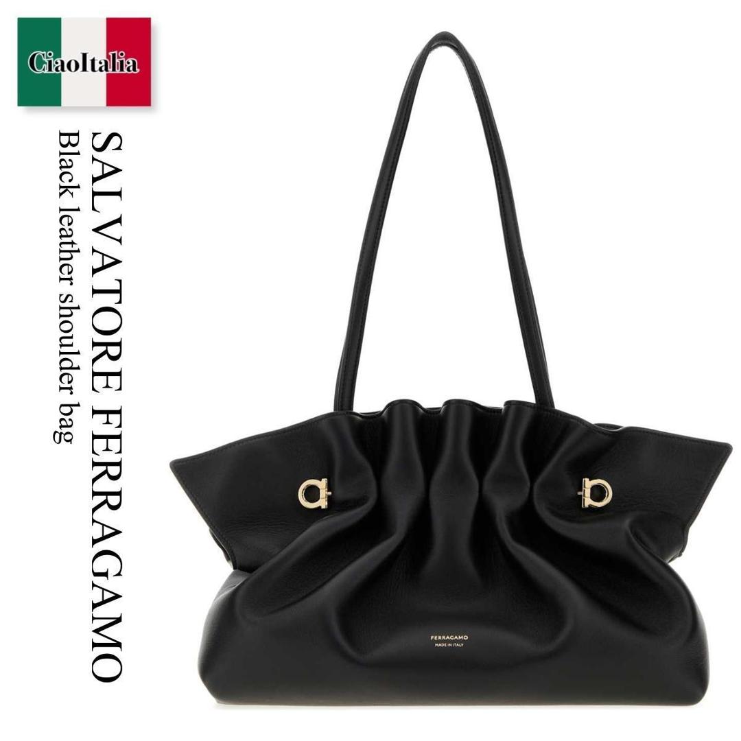 【数量限定・在庫限り・早い者勝ち！】 フェラガモ / かばん / カバン / Salvatore Ferragamo Black Leather Shoulder Bag / 219960 783286 / 219960 783286 NERONERO / 219960783286 / 219960783286 NERONERO / 219960783286NERONERO / ショルダーバッグ・ポシェット｜Ciao Italia