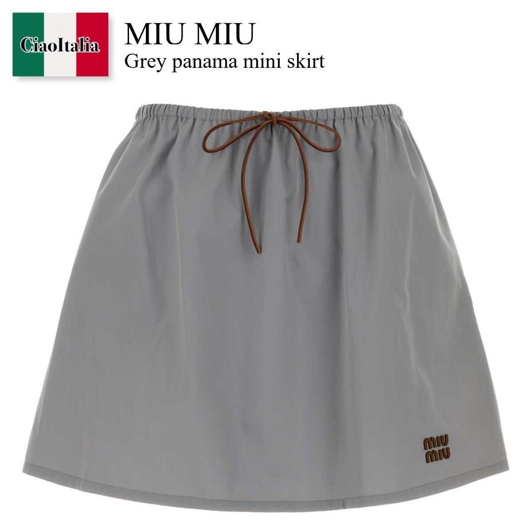 【数量限定・在庫限り・早い者勝ち！】 ミュウミュウ / Miu Miu Grey Panama Mini Skirt / MG2696 F073X / MG2696 SOOO12NS F073X / MG2696SOOO12NS / MG2696SOOO12NS F073X / MG2696SOOO12NSF073X / ミニスカート｜Ciao Italia