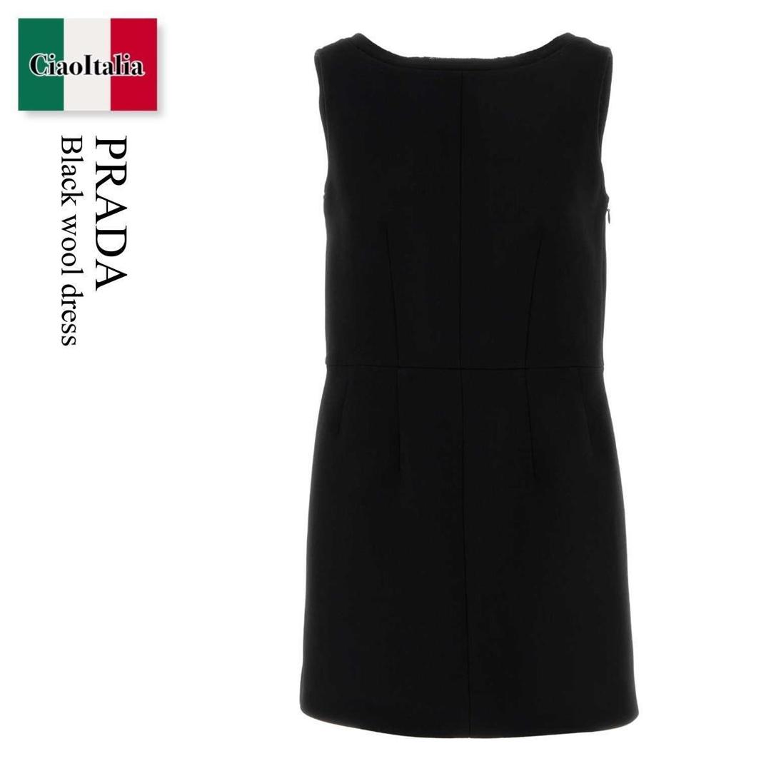 【数量限定・在庫限り・早い者勝ち！】 プラダ / Prada Black Wool Dress / P3Q36S F0002 / P3Q36S OOO155H F0002 / P3Q36SOOO155H / P3Q36SOOO155H F0002 / P3Q36SOOO155HF0002 / ワンピース｜Ciao Italia