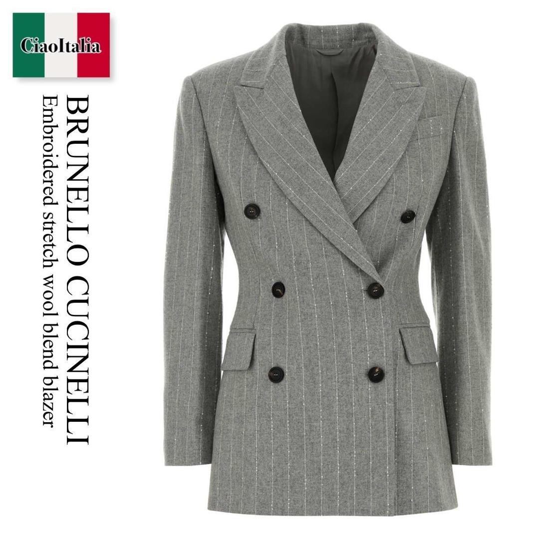 【数量限定・在庫限り・早い者勝ち！】 ブルネロクチネリ / Brunello Cucinelli Embroidered Stretch Wool Blend Blazer / MG5767306 / MG5767306 C300 / MG5767306C300 / ジャケット｜Ciao Italia